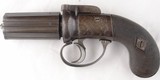 FINE F. BARNES & CO., LONDON PERCUSSION PEPPERBOX DERRINGER WITH ORIGINAL HOLSTER - 3 of 8