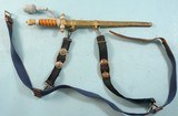WW2 WWII W.K.C. WKC GERMAN NAVY OFFICER’S DAGGER W/SCABBARD, PORTAPEE, HANGERS AND BELT. - 1 of 5