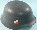 WW2 WWII GERMAN LUFTWAFFE M35 DOUBLE DECAL HELMET W/LINER AND CHIN STRAP. - 2 of 4