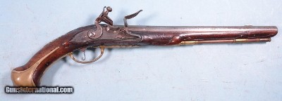 RARE REVOLUTIONARY WAR ERA DUTCH FLINTLOCK OFFICER’S HOLSTER PISTOL BY JOHANN JACOB BEHR OF MAASTRICHT CIRCA EARLY-MID 1700’S.