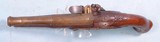 VERY FINE REVOLUTIONARY WAR ERA FRENCH FLINTLOCK BRASS CANNON BARRELLED FLINTLOCK OFFICER’S PISTOL CIRCA 1770’S. - 4 of 11