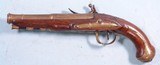 VERY FINE REVOLUTIONARY WAR ERA FRENCH FLINTLOCK BRASS CANNON BARRELLED FLINTLOCK OFFICER’S PISTOL CIRCA 1770’S. - 2 of 11