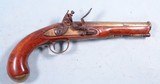 REVOLUTIONARY WAR AMERICAN FLINTLOCK BRASS BARREL MAPLE STOCKED OFFICER’S PISTOL CIRCA 1770’S. - 1 of 9