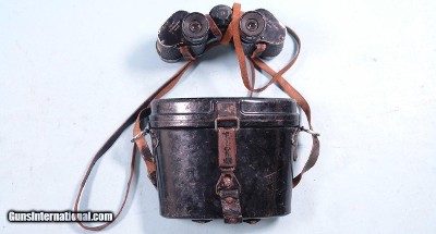 WW2 GERMAN SERVICE 6X30 BINOCULARS WITH BAKELITE CASE.