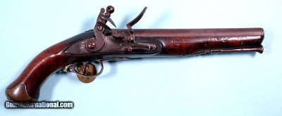 NAPOLEONIC WARS BRITISH GEORGE III FLINTLOCK LIGHT DRAGOON PISTOL BY BOND OF LONDON.