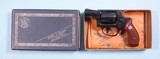 SMITH & WESSON MODEL 36 CHIEFS SPECIAL .38 SPL. CAL. 2” ROUND BUTT REVOLVER CA. 1967 IN ORIG. BLUE BOX - 1 of 12