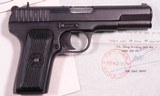 VIETNAM WAR PRESENTATION RUSSIAN TOKAREV TT33 PISTOL WITH WAR TROPHY BRING BACK PAPERS - 3 of 8