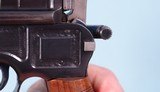 WW1 WWI IMPERIAL GERMAN MAUSER C96 7.63X25 BROOMHANDLE PISTOL 4TH ARTILLERY REGT. MARKED WITH MATCHING STOCK & HARNESS CA. 1918. - 9 of 24