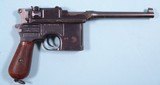 WW1 WWI IMPERIAL GERMAN MAUSER C96 7.63X25 BROOMHANDLE PISTOL 4TH ARTILLERY REGT. MARKED WITH MATCHING STOCK & HARNESS CA. 1918. - 3 of 24