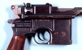 WW1 WWI IMPERIAL GERMAN MAUSER C96 7.63X25 BROOMHANDLE PISTOL 4TH ARTILLERY REGT. MARKED WITH MATCHING STOCK & HARNESS CA. 1918. - 4 of 24