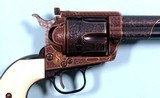 KURT JAEGER ENGRAVED GOLD INLAID EARLY PRODUCTION OLD MODEL RUGER SUPER BLACKHAWK OR BLACK HAWK .44 MAG. REVOLVER CIRCA 1962. - 3 of 12