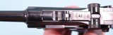 WWII WW2 GERMAN MAUSER CODE 42 1940 DATE LUGER 9MM SEMI-AUTO PISTOL - 3 of 10