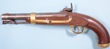 H. ASTON U.S. MODEL 1842 PERCUSSION .54 CAL. SINGLE SHOT CAVALRY PISTOL DATED 1851. - 2 of 9