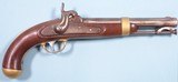 H. ASTON U.S. MODEL 1842 PERCUSSION .54 CAL. SINGLE SHOT CAVALRY PISTOL DATED 1851.