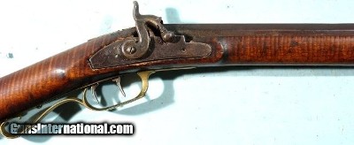 VERY FINE TENNESSEE PENNSYLVANIA OR KENTUCKY STYLE PERCUSSION LONG RIFLE SIGNED S. SHAW CIRCA 1850’S. - Image 4 of 13