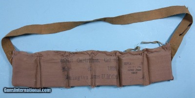 ORIGINAL REMINGTON-U.M.C. .30-40 KRAG CAL. U.S. ISSUE BANDOLIER W/50 OF THE ORIG. 60 CARTIDGES OR AMMO