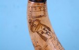 FRENCH & INDIAN WAR AMERICAN “FOLKY ARTIST” CARVED POWDER HORN OR POWDERHORN DATED 1759. - 6 of 16