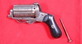 SUPERIOR CIVIL WAR ERA LIEGE DE PREZ BTE. LEFAUCHEUX 7MM PINFIRE PEPPERBOX POCKET REVOLVER CIRCA 1860’S. - 9 of 9