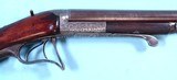 GERMAN SCHRODER PATENT NEEDLE-FIRE DOUBLE BARREL HAMMERLESS 20 GAUGE SIDE X SIDE SHOTGUN CIRCA LATE 1860’S. - 3 of 10
