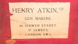 CASED HENRY ADKINS BAR IN WOOD THUMBHOLE 12 GAUGE SIDE X SIDE HAMMER SHOTGUN CIRCA 1880’S. - 14 of 16