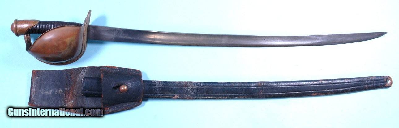 CIVIL WAR AMES U.S. MODEL 1860 NAVAL CUTLASS, SCABBARD AND RARE ...