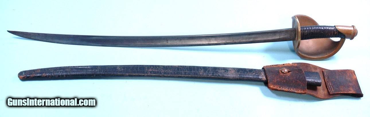 CIVIL WAR AMES U.S. MODEL 1860 NAVAL CUTLASS, SCABBARD AND RARE ...