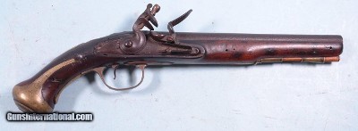 EARLY FRENCH AND INDIAN WAR ERA BRITISH GEORGE II TOWER FLINTLOCK LIGHT DRAGOON PISTOL CIRCA 1757-63.
