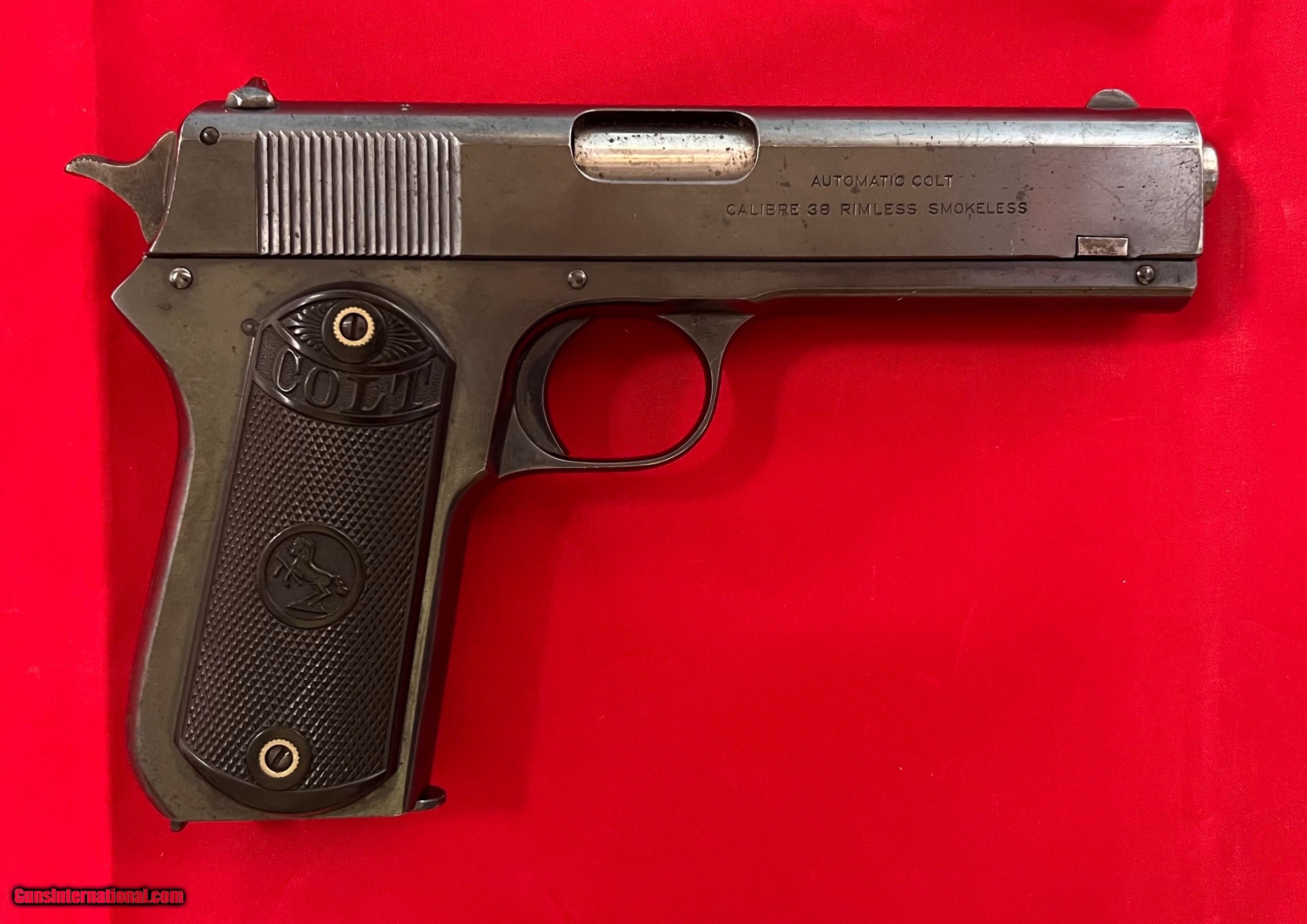 EXCELLENT PLUS COLT HAMMER MODEL 1903 .38RS (.38 ACP) CALIBER PISTOL ...