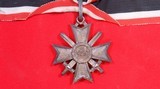 WW2 WWII GERMAN KNIGHT’S CROSS OF WAR MERIT WITH CROSSED SWORDS AND RIBBON. - 8 of 8