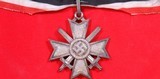 WW2 WWII GERMAN KNIGHT’S CROSS OF WAR MERIT WITH CROSSED SWORDS AND RIBBON. - 6 of 8