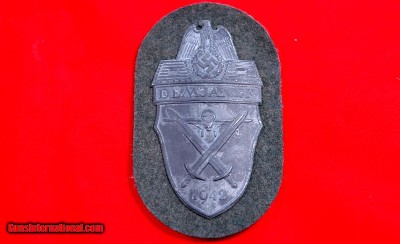 WW2  WWII GERMAN DEMJANSK 1942 CAMPAIGN SHIELD.
