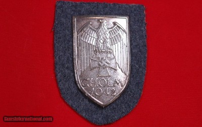WW2 WWII GERMAN CHOLM 1942 CAMPAIGN SHIELD.