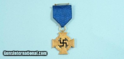 WW2 WWII GERMAN NAZI CIVIL SERVICE GOLD HONOR AWARD MEDAL FOR 40 YEARS OF SERVICE.