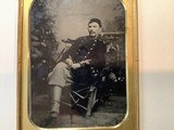 Civil War Large1/2 Plate Tintype of Union Zoave Officer Circa 1863. - 2 of 2