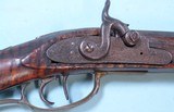 WESTERN VIRGINIA SILVER INLAID TIGER MAPLE PERCUSSION HALF STOCK RIFLE CIRCA 1840-50. - 5 of 10