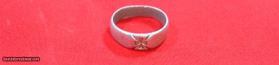 WW1 WW2 GERMAN ALUMINUM IRON CROSS RING.