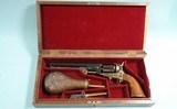 CASED EARLY GREGORELLI AND UBERTI COLT REPRODUCTION 1851 NAVY PERCUSSION .36 REVOLVER IMPORTED BY NAVY ARMS 1959-1962.