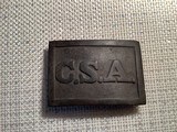 Original Confederate CSA Rectangular Brass Waist Belt Plate - 1 of 2