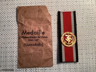 Ww2 German Kriegsmarine Honor Clasp W/Ribbon and Envelope.