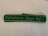 WW2 German Nazi Uniform Fallschirm-Jager Rgt.1 Cuff Title - 2 of 2