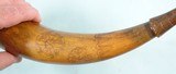 FINE 18TH CENTURY ENGRAVED AND TACKED PENNSYLVANIA POWDERHORN OR POWDER HORN. - 6 of 13