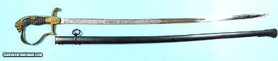 PRE- WW2 WWII RARE THIRD REICH OFFICER’S ARMISTICE LION HEAD DRESS SWORD AND SCABBARD BY PAUL WEYERSBERG & CO. SOLINGEN.