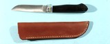 29332- BARK RIVER WHITETAIL SERIES 4” BLACK MICARTA USA MADE SKINNING KNIFE W/LEATHER SHEATH NEW IN BOX CA. 1990’S. - 3 of 5