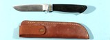 29332- BARK RIVER WHITETAIL SERIES 4” BLACK MICARTA USA MADE SKINNING KNIFE W/LEATHER SHEATH NEW IN BOX CA. 1990’S. - 2 of 5