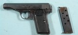 EXCELLENT ORIGINAL CONDITION WWII WW2 FN BROWNING MODEL 1910 .32ACP (7.65) POCKET PISTOL, CIRCA EARLY 1930'S. - 2 of 8