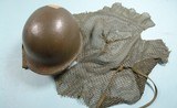 WW2 WWII U.S. M1 M-1 HELMET W/ LINER AND NETTING. - 1 of 15