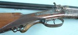 GERMAN HAMMER DOUBLE BREECH LOADING GAME SCENE/OAK LEAF ENGRAVED GOLD INLAID THREE BARREL SET BY M. HASSELMANN OF FRANKFORT,  CIRCA 1890’S. - 14 of 24