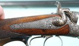 GERMAN HAMMER DOUBLE BREECH LOADING GAME SCENE/OAK LEAF ENGRAVED GOLD INLAID THREE BARREL SET BY M. HASSELMANN OF FRANKFORT,  CIRCA 1890’S. - 21 of 24