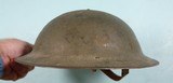 WW1 WWI U.S. MODEL 1917 DOUGHBOY HELMET W/ LEATHER LINER INSCRIBED “PVT. CLYDE FOSTER/HQ CO. I/186TH INF”. - 2 of 10