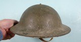 WW1 WWI U.S. MODEL 1917 DOUGHBOY HELMET W/ LEATHER LINER INSCRIBED “PVT. CLYDE FOSTER/HQ CO. I/186TH INF”. - 3 of 10